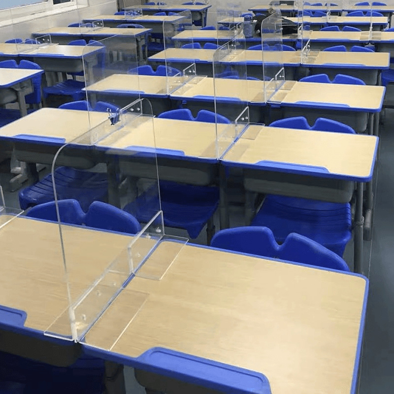 透明亚克力防疫隔离板防飞沫挡板加工学生课桌餐厅办公桌阻断膠板 详情 40