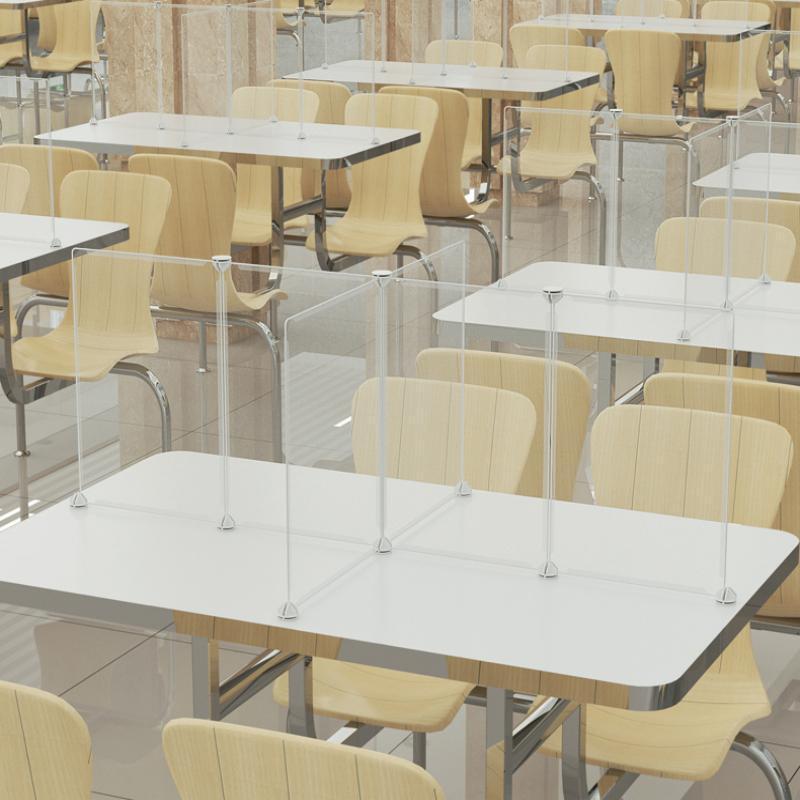 透明亚克力防疫隔离板防飞沫挡板加工学生课桌餐厅办公桌阻断膠板 详情 46