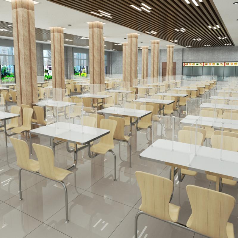 透明亚克力防疫隔离板防飞沫挡板加工学生课桌餐厅办公桌阻断膠板 详情 47